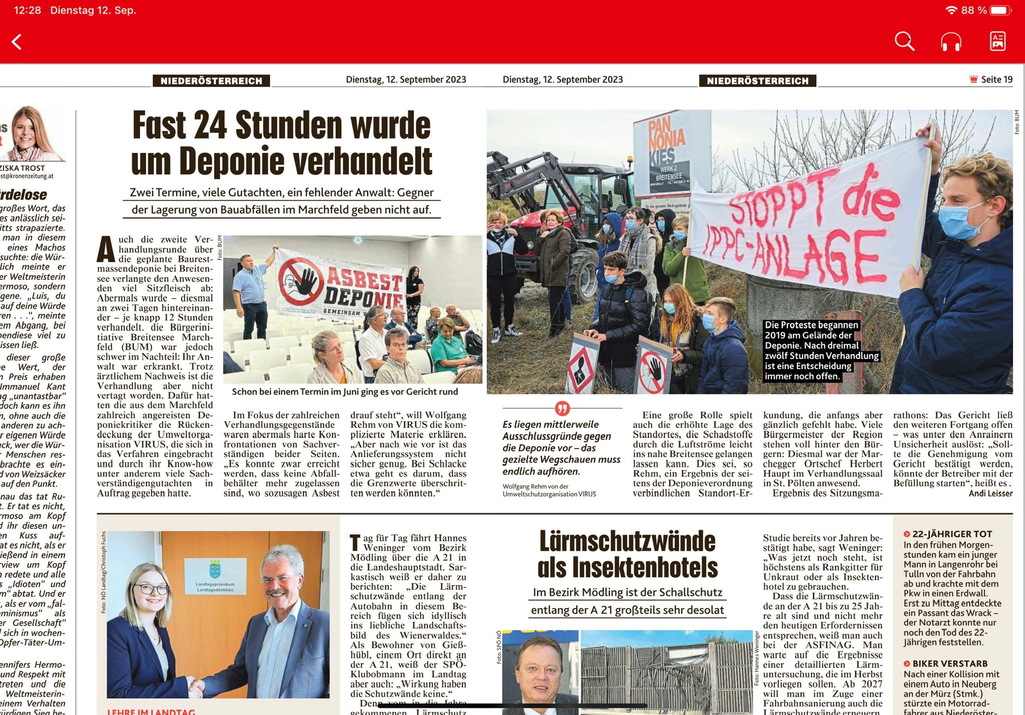 Artikel Kronenzeitung Deponie